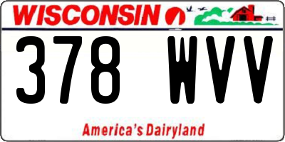 WI license plate 378WVV