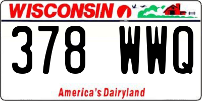 WI license plate 378WWQ