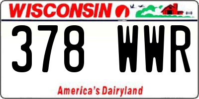 WI license plate 378WWR