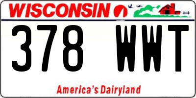 WI license plate 378WWT