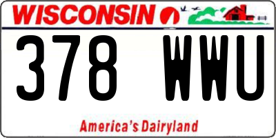 WI license plate 378WWU