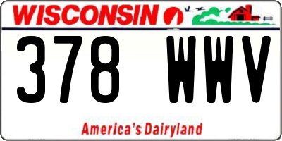 WI license plate 378WWV