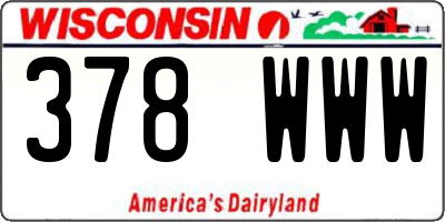 WI license plate 378WWW