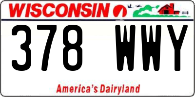WI license plate 378WWY