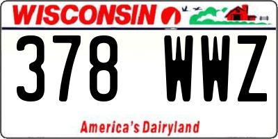 WI license plate 378WWZ