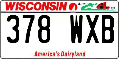 WI license plate 378WXB
