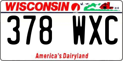 WI license plate 378WXC
