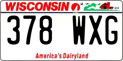 WI license plate 378WXG