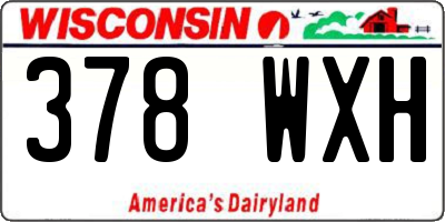 WI license plate 378WXH