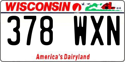 WI license plate 378WXN