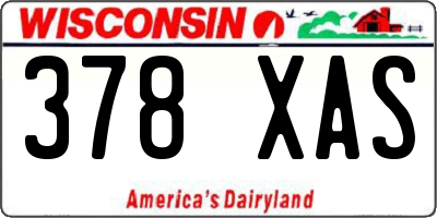 WI license plate 378XAS