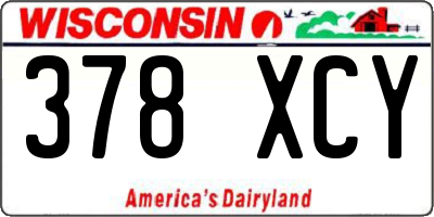 WI license plate 378XCY