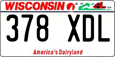 WI license plate 378XDL