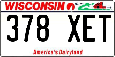 WI license plate 378XET