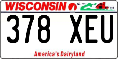 WI license plate 378XEU