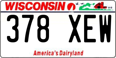 WI license plate 378XEW
