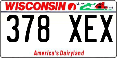 WI license plate 378XEX