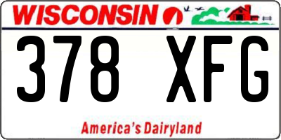 WI license plate 378XFG