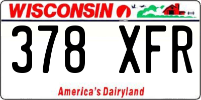 WI license plate 378XFR