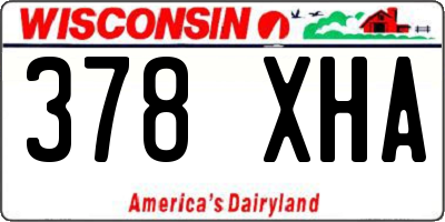 WI license plate 378XHA