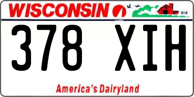 WI license plate 378XIH