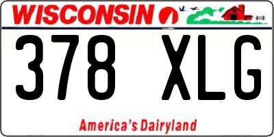 WI license plate 378XLG