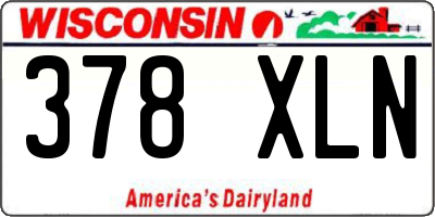 WI license plate 378XLN
