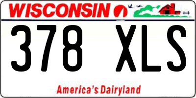 WI license plate 378XLS