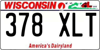 WI license plate 378XLT