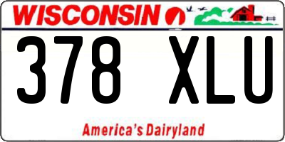 WI license plate 378XLU