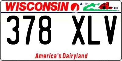 WI license plate 378XLV