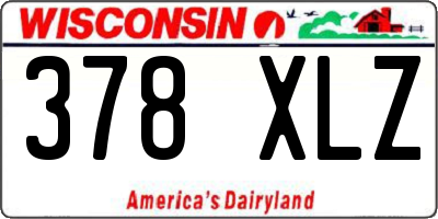 WI license plate 378XLZ