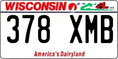 WI license plate 378XMB