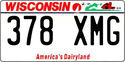WI license plate 378XMG