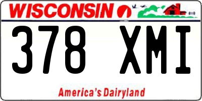 WI license plate 378XMI