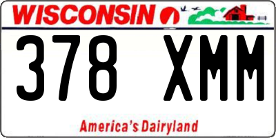 WI license plate 378XMM