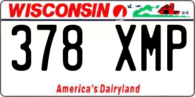 WI license plate 378XMP