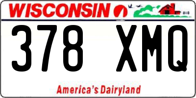 WI license plate 378XMQ