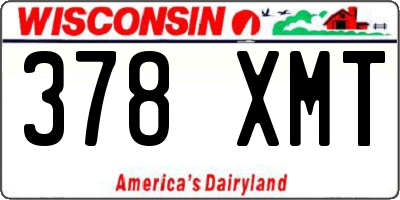 WI license plate 378XMT