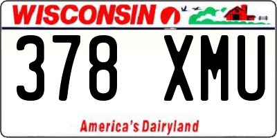 WI license plate 378XMU