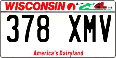 WI license plate 378XMV