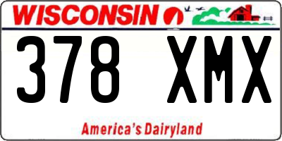 WI license plate 378XMX