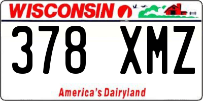 WI license plate 378XMZ