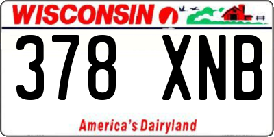 WI license plate 378XNB