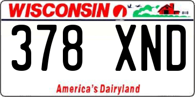 WI license plate 378XND