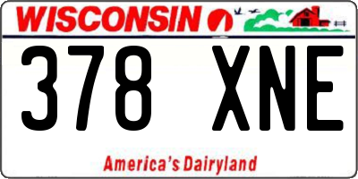 WI license plate 378XNE