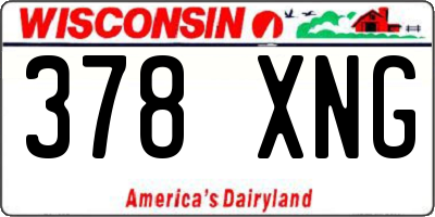 WI license plate 378XNG