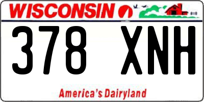 WI license plate 378XNH