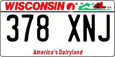 WI license plate 378XNJ