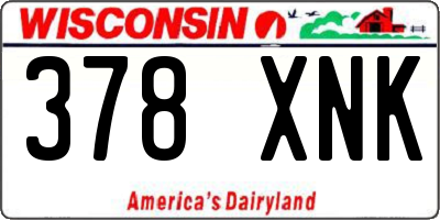 WI license plate 378XNK